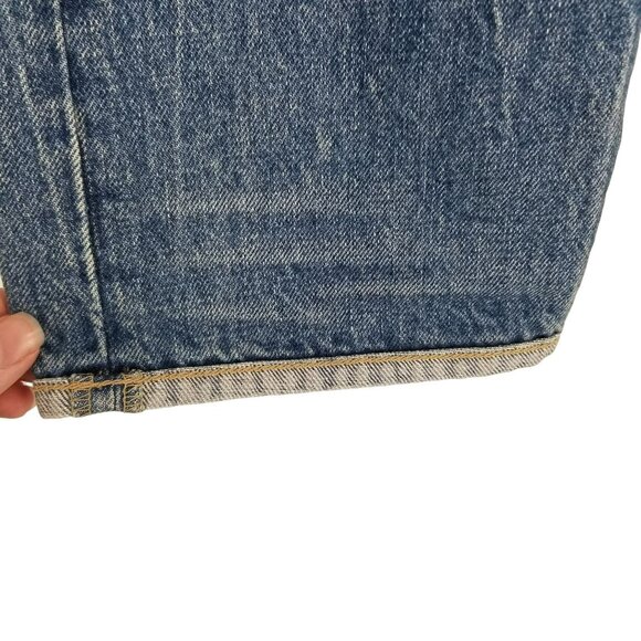 NWT Helmut Lang Inside Out Oversized Boyfriend Jeans Blue Denim White Pockets - Picture 8 of 14